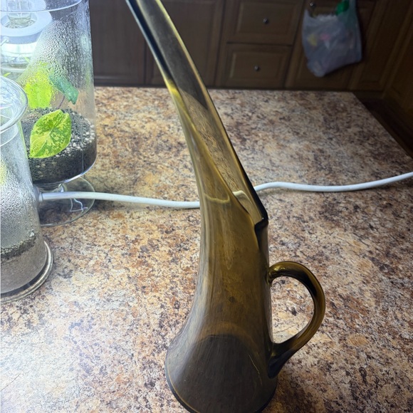 Vintage Amber Glass Pitcher - Picture 3 of 3